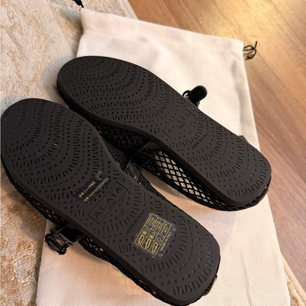 Alaia Black Mesh Flats - Picture 2 of 5